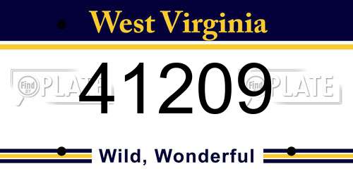 41209 West Virginia License Plate