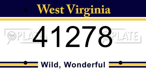 41278 West Virginia License Plate
