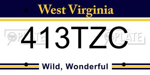413TZC West Virginia License Plate