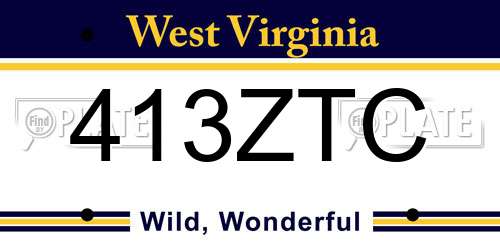 413ZTC West Virginia License Plate