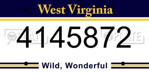 4145872 West Virginia License Plate