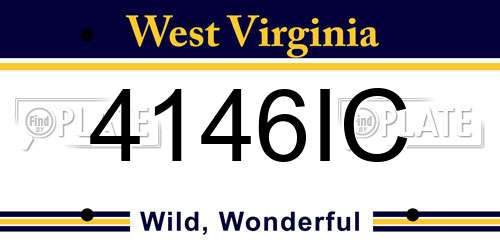 4146IC West Virginia License Plate