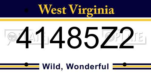 41485Z2 West Virginia License Plate