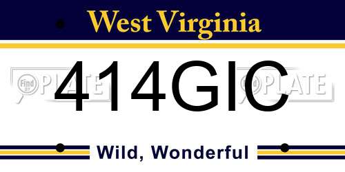 414GIC West Virginia License Plate