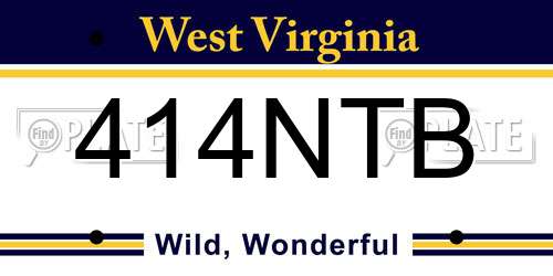 414NTB West Virginia License Plate
