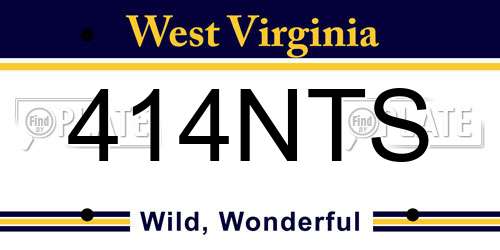 414NTS West Virginia License Plate