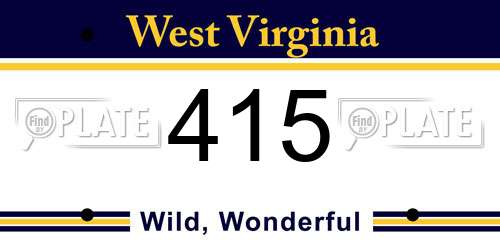 415 West Virginia License Plate