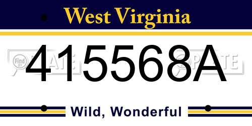 415568A West Virginia License Plate