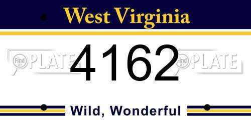 4162 West Virginia License Plate