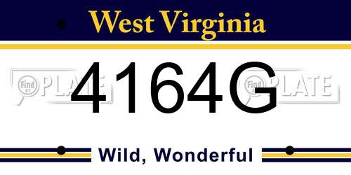 4164G West Virginia License Plate