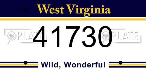 41730 West Virginia License Plate