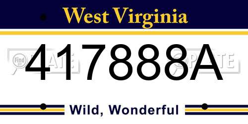 417888A West Virginia License Plate