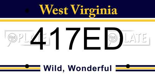 417ED West Virginia License Plate