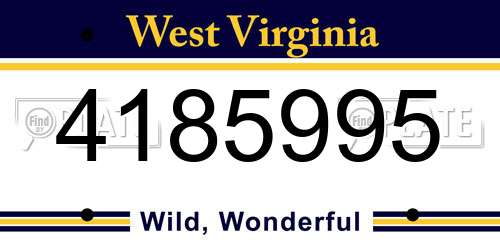 4185995 West Virginia License Plate