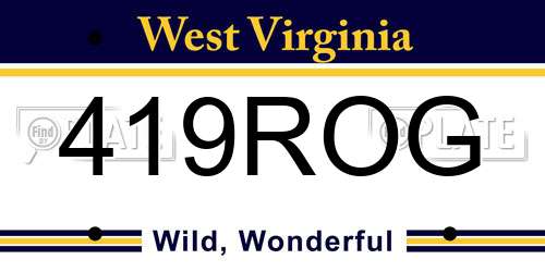 419ROG West Virginia License Plate