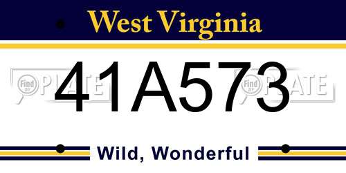 41A573 West Virginia License Plate