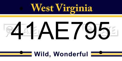 41AE795 West Virginia License Plate