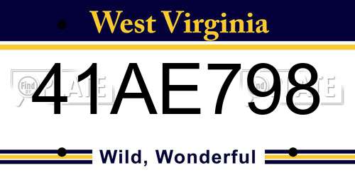 41AE798 West Virginia License Plate