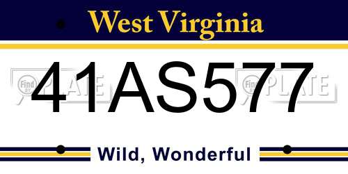 41AS577 West Virginia License Plate