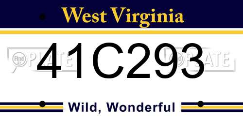 41C293 West Virginia License Plate