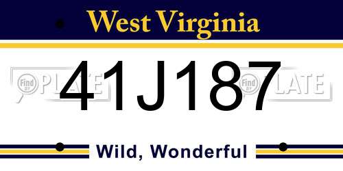 41J187 West Virginia License Plate