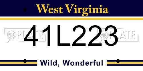 41L223 West Virginia License Plate