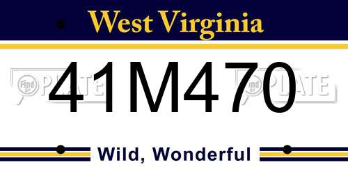 41M470 West Virginia License Plate