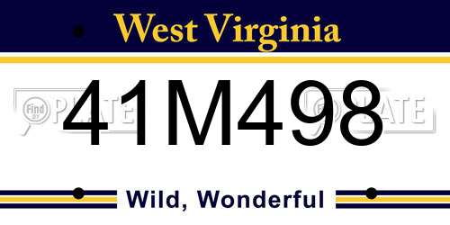 41M498 West Virginia License Plate