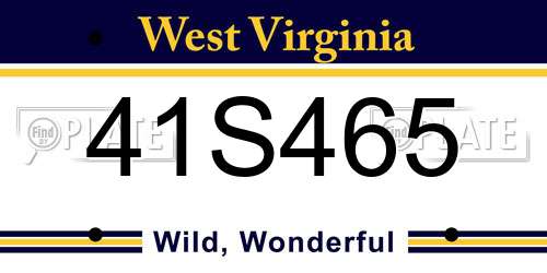 41S465 West Virginia License Plate