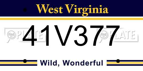 41V377 West Virginia License Plate