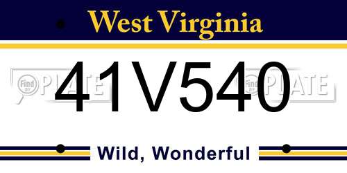 41V540 West Virginia License Plate