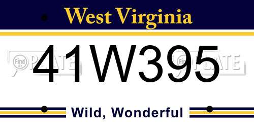 41W395 West Virginia License Plate