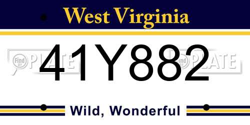 41Y882 West Virginia License Plate