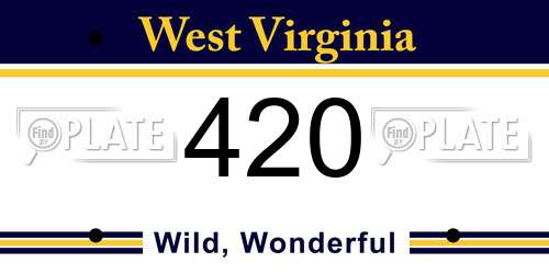 420 West Virginia License Plate