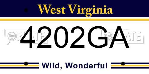 4202GA West Virginia License Plate