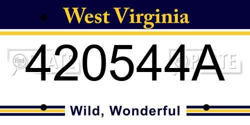 420544A West Virginia License Plate