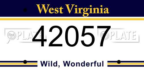 42057 West Virginia License Plate