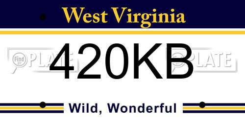 420KB West Virginia License Plate