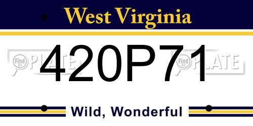 420P71 West Virginia License Plate