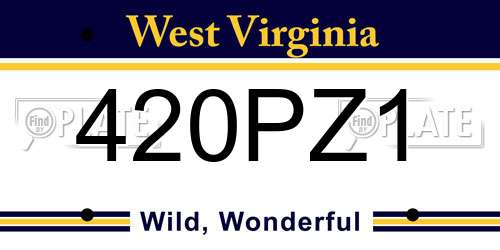420PZ1 West Virginia License Plate