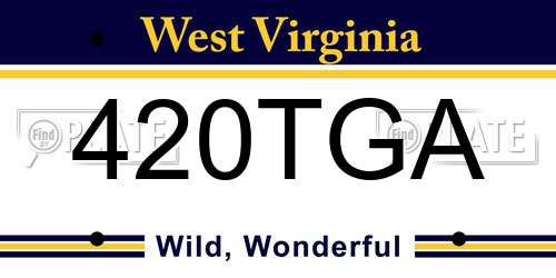 420TGA West Virginia License Plate