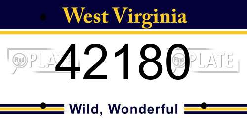 42180 West Virginia License Plate