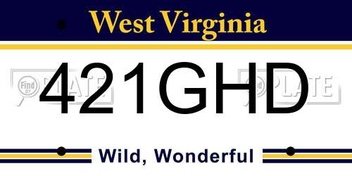 421GHD West Virginia License Plate