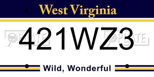 421WZ3 West Virginia License Plate