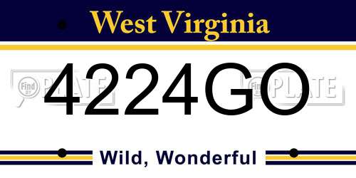 4224GO West Virginia License Plate