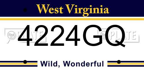 4224GQ West Virginia License Plate