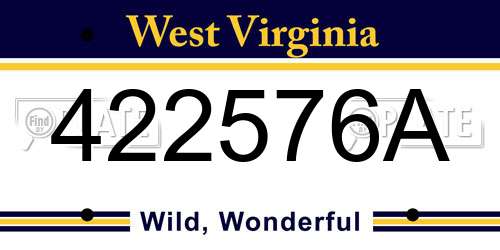422576A West Virginia License Plate