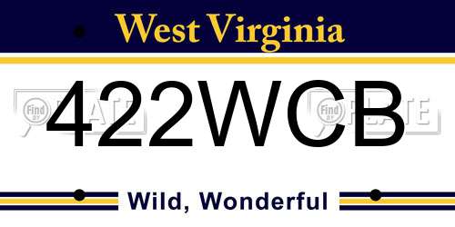 422WCB West Virginia License Plate