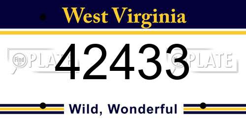 42433 West Virginia License Plate