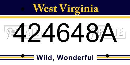 424648A West Virginia License Plate